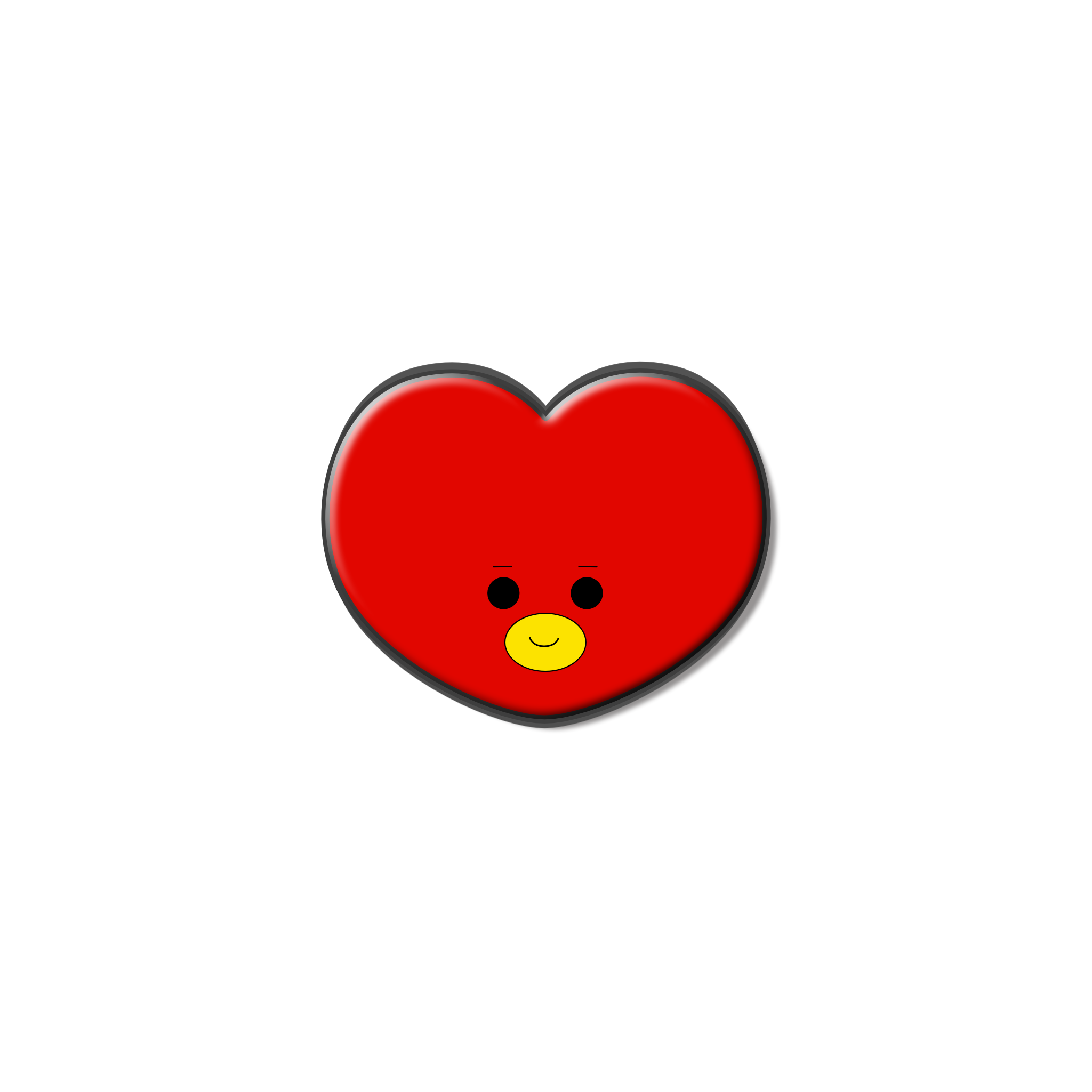 BT Heart Mini Enamel Pin – Cute Red Heart Character – Artistic Flavorz