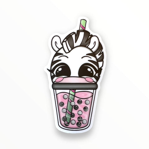 Zeke the Zebra Boba Sticker (#1002) - Artistic Flavorz