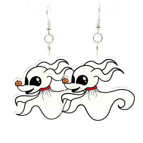 Ghost Dog Acrylic Earrings - Artistic Flavorz