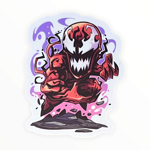Angry Red Alien Goo Sticker (#346) - Artistic Flavorz