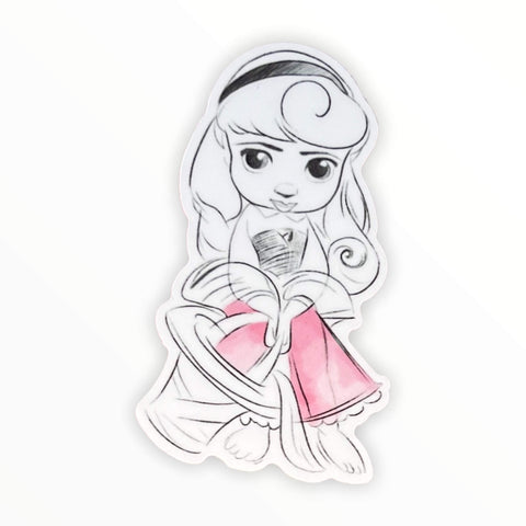 Sketched Resting Princess Pink Sticker (#403) - Artistic Flavorz