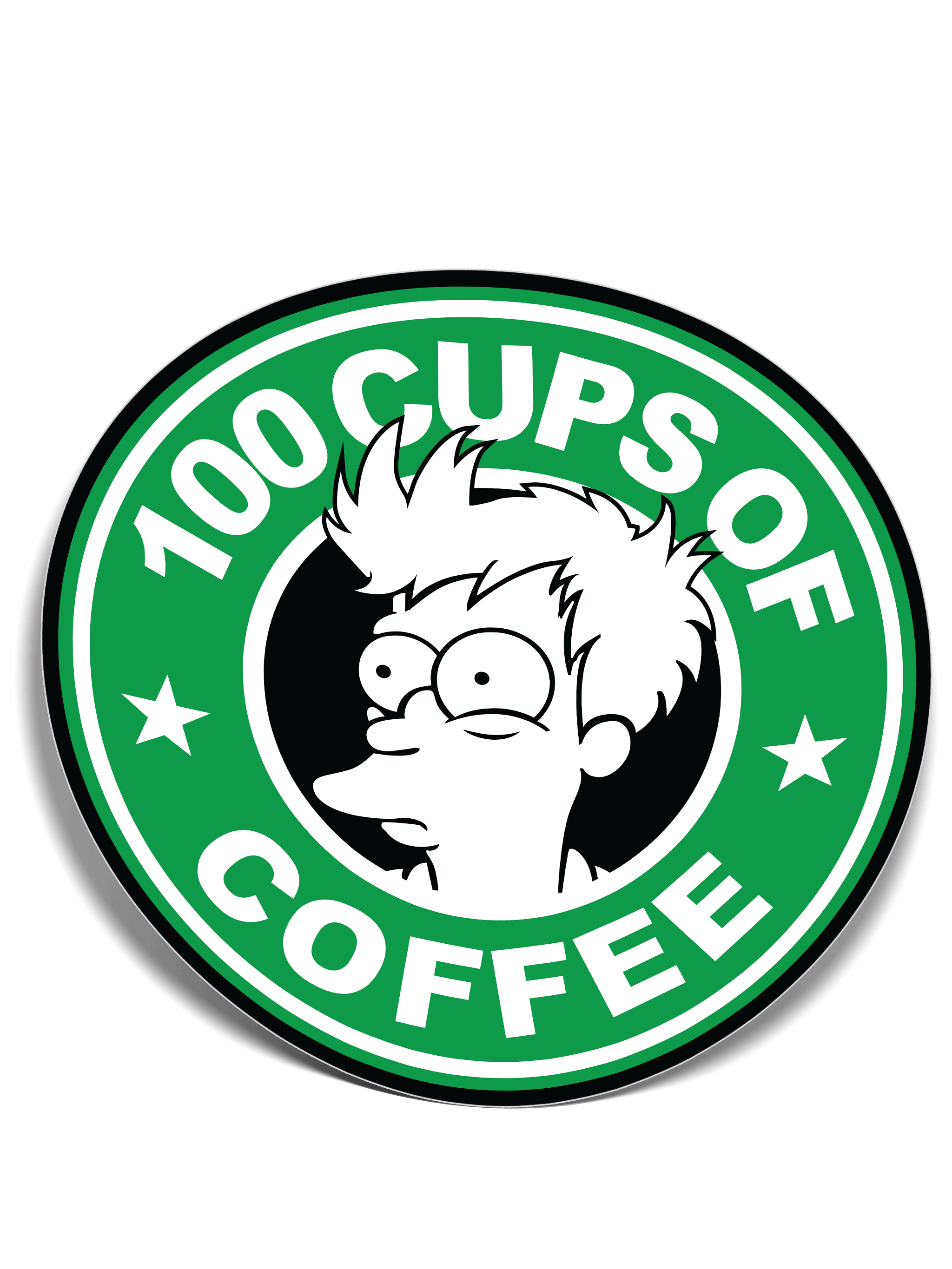 100 Cups of Coffee Sticker (#1256) - Artistic Flavorz