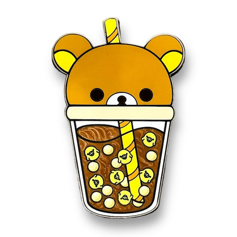 Cute Bear Boba Enamel Pin - Artistic Flavorz