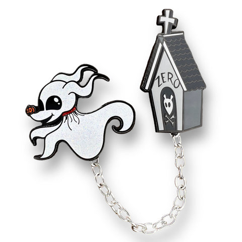 Ghost Dog (Glitter) Double Enamel Pin Set