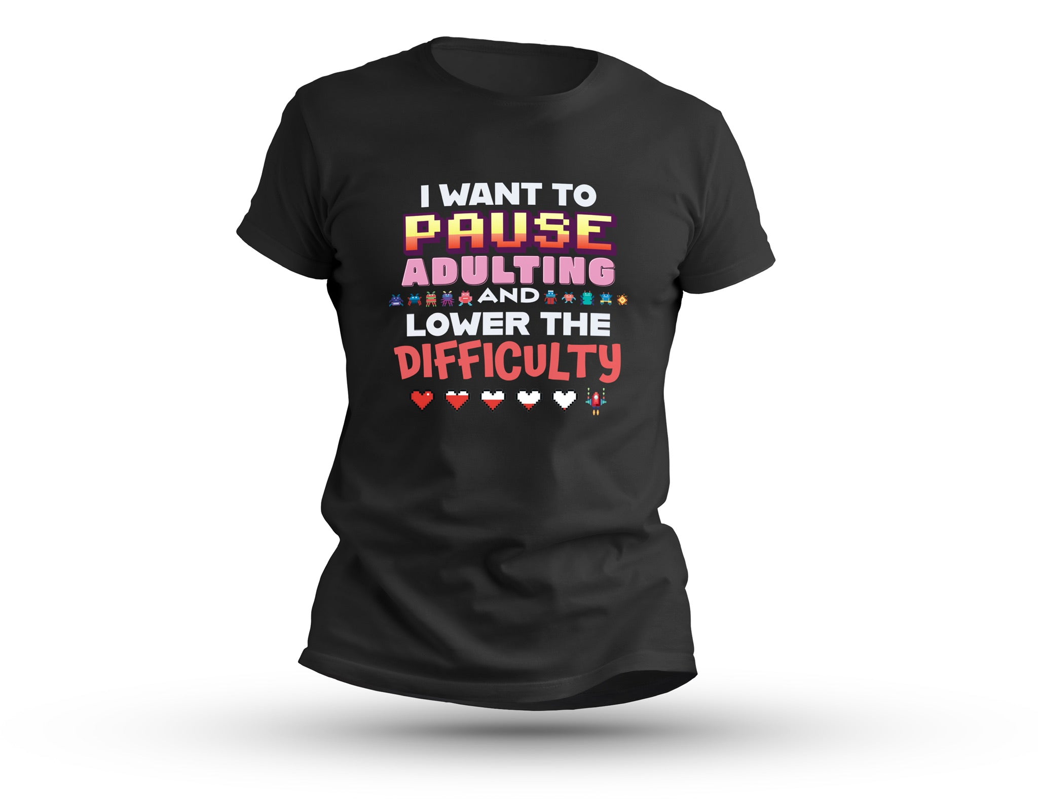 Pause Adulting Black T-Shirt