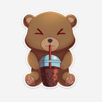 Bear Drinking Boba Sticker (#1187) - Artistic Flavorz
