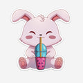 Bunny Drinking Boba Sticker (#1186) - Artistic Flavorz