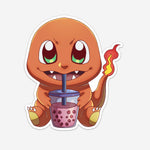 Small Fire Dragon Pocket Monster Drinking Boba Sticker (#1195) - Artistic Flavorz