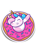 Dab Unicorn in a Donut Sticker (#1597) - Artistic Flavorz