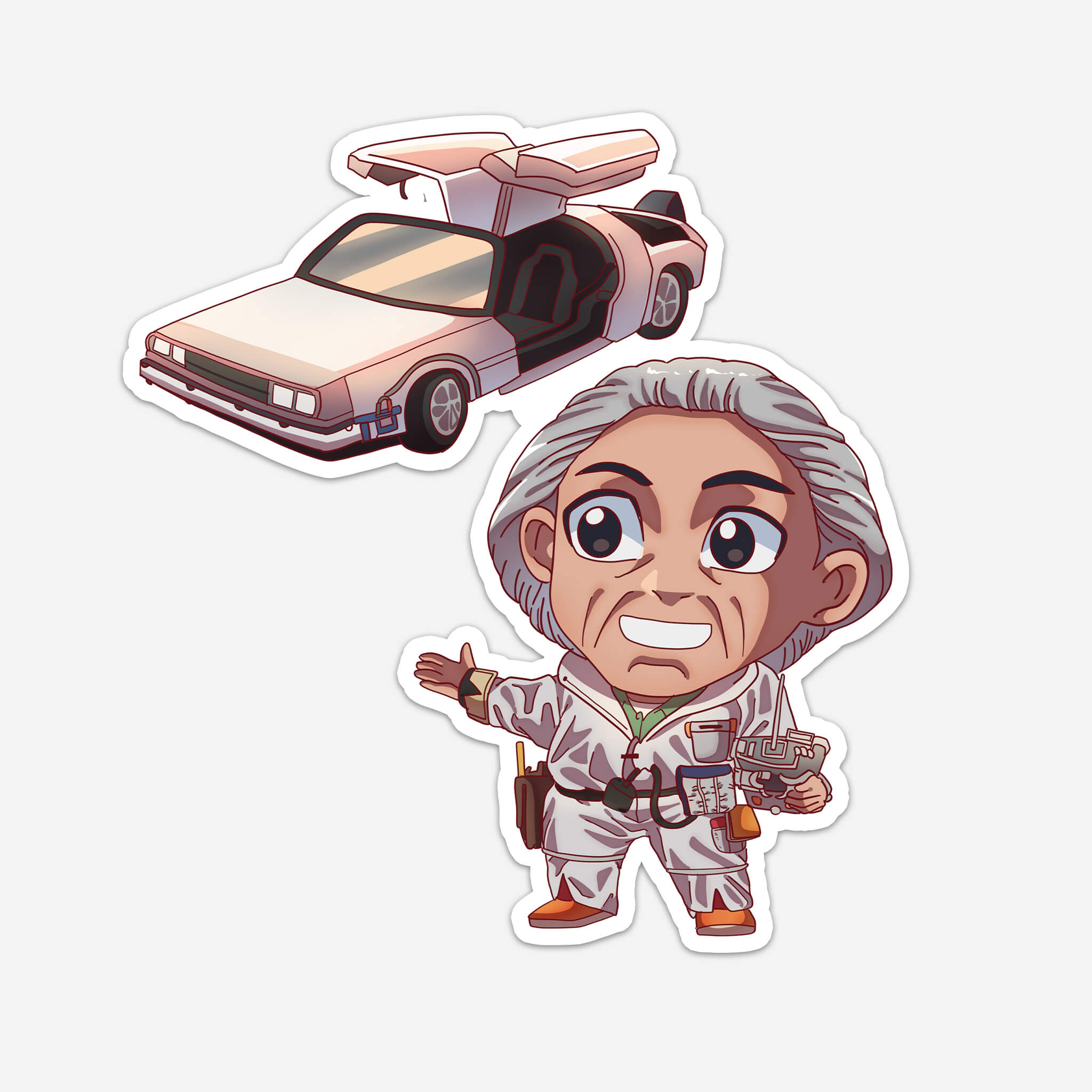 Delorean Doc Sticker (#1204) - Artistic Flavorz