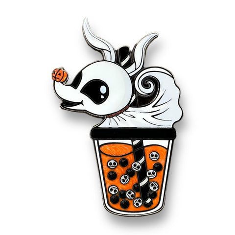 Ghost Dog Boba Enamel Pin - Artistic Flavorz