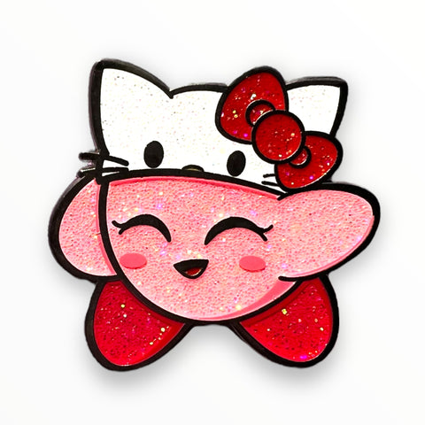 Cutie Kitty Pinky Glitter Enamel Pin - Artistic Flavorz
