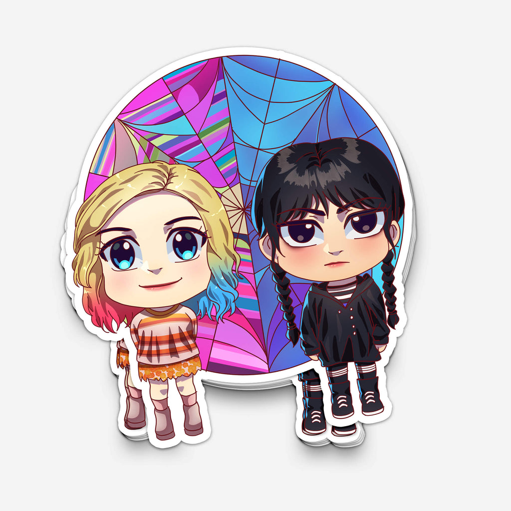 Gloomy Girl and Happy Bestie Sticker (#1176) - Artistic Flavorz