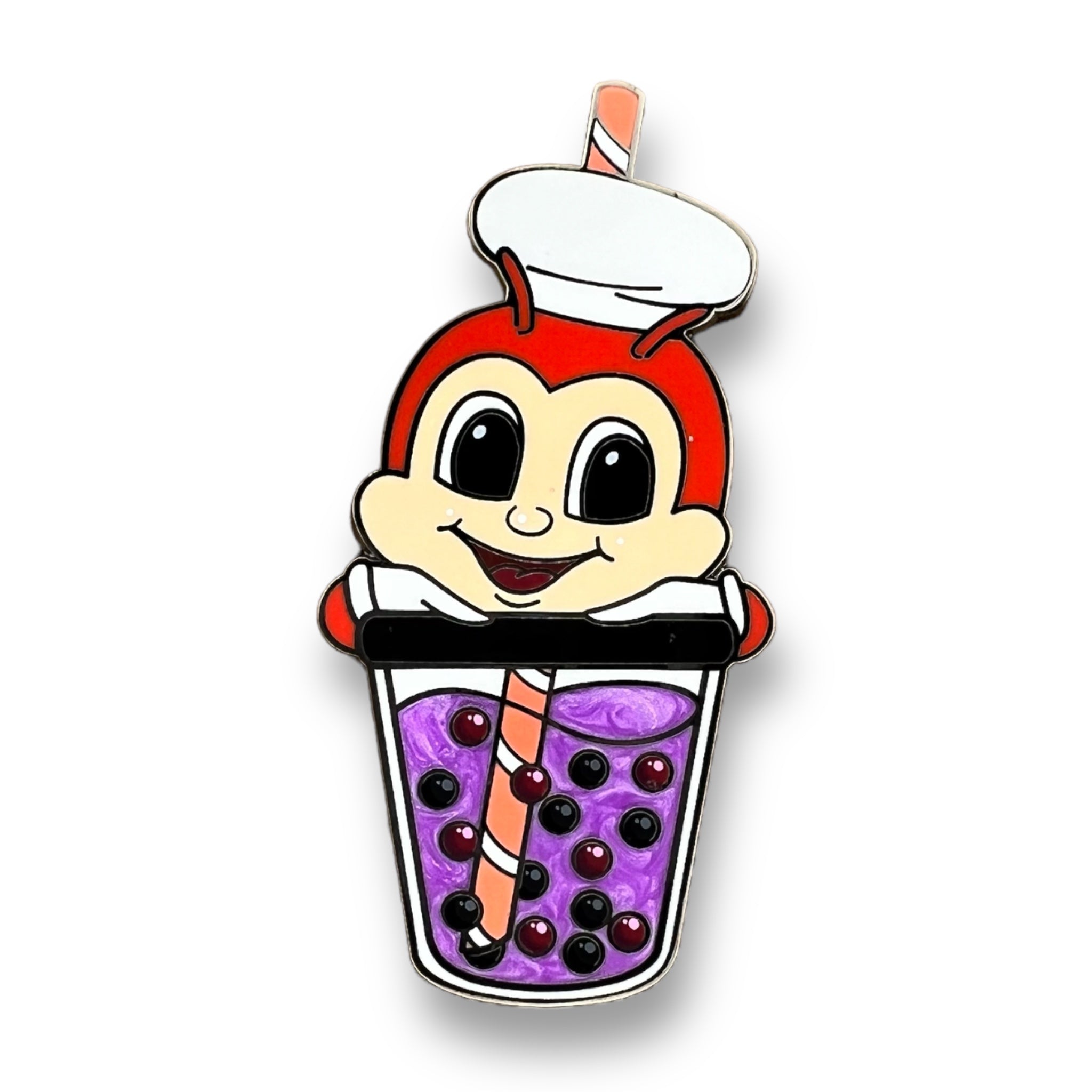 Happy Bee Boba Enamel Pin - Artistic Flavorz