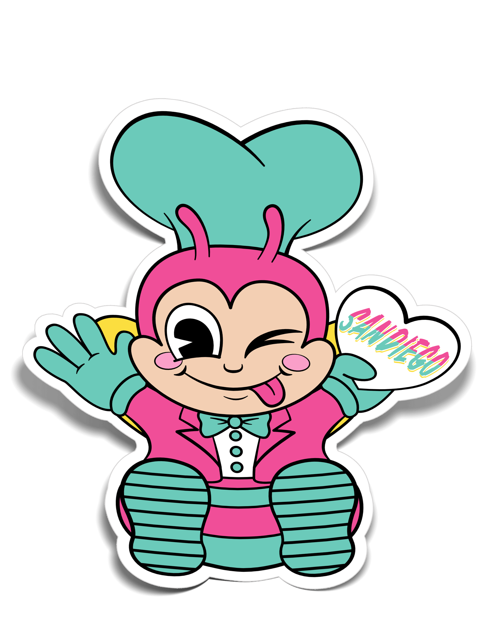 Happy Bee SD Sticker (#1599) - Artistic Flavorz