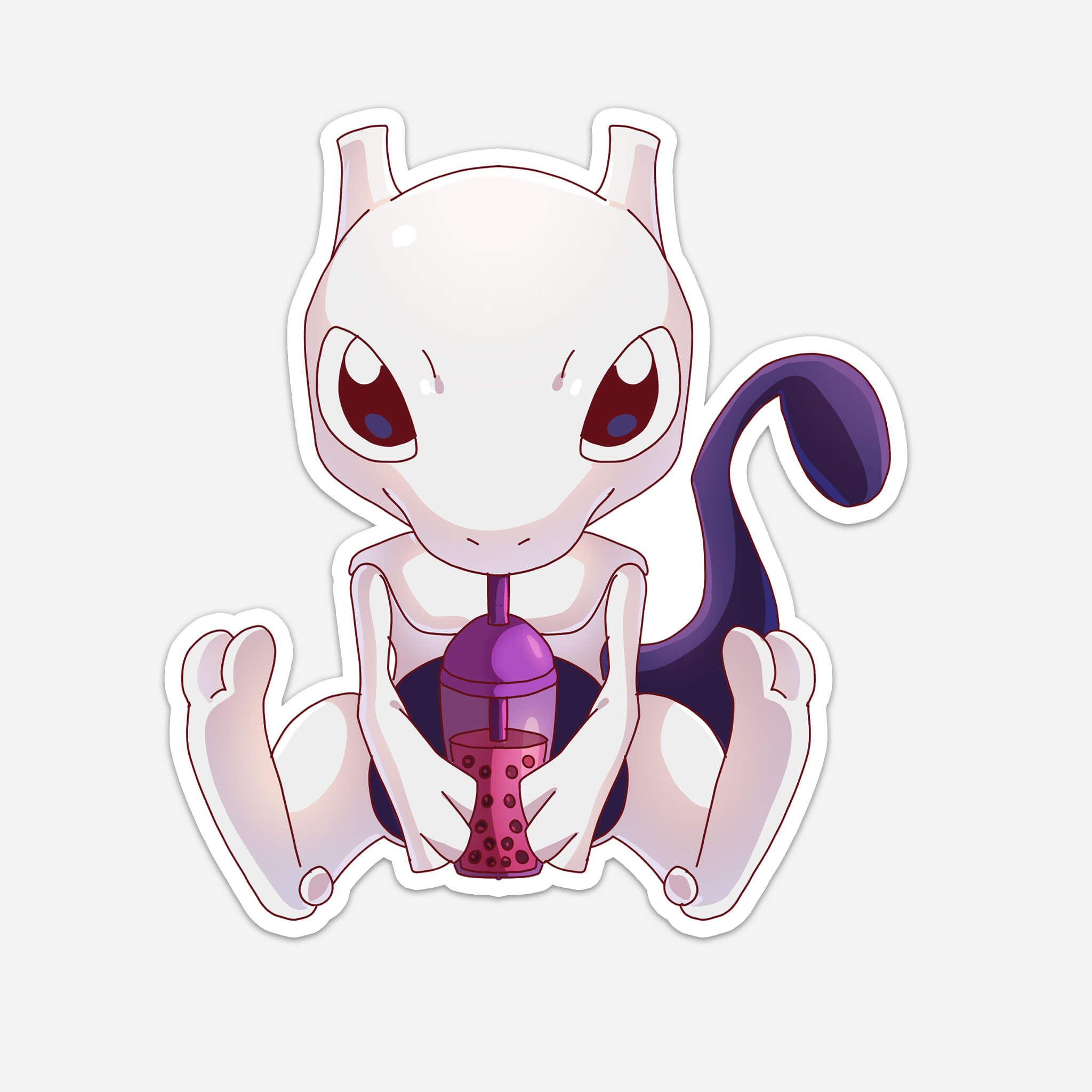 Strongest Pocket Monster Drinking Boba Sticker (#1198) - Artistic Flavorz