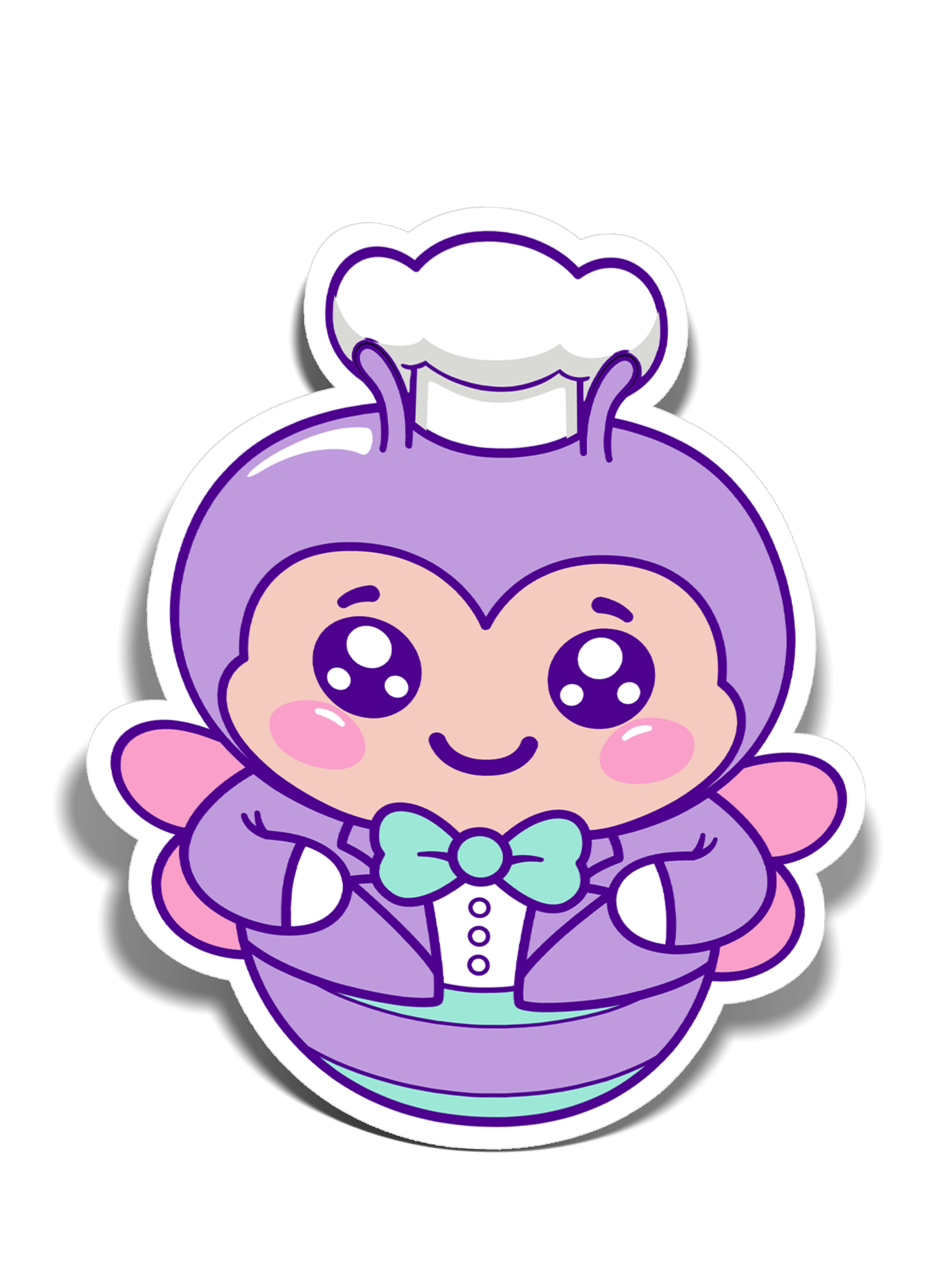 Mini Happy Bee Purple Sticker (#1590) - Artistic Flavorz