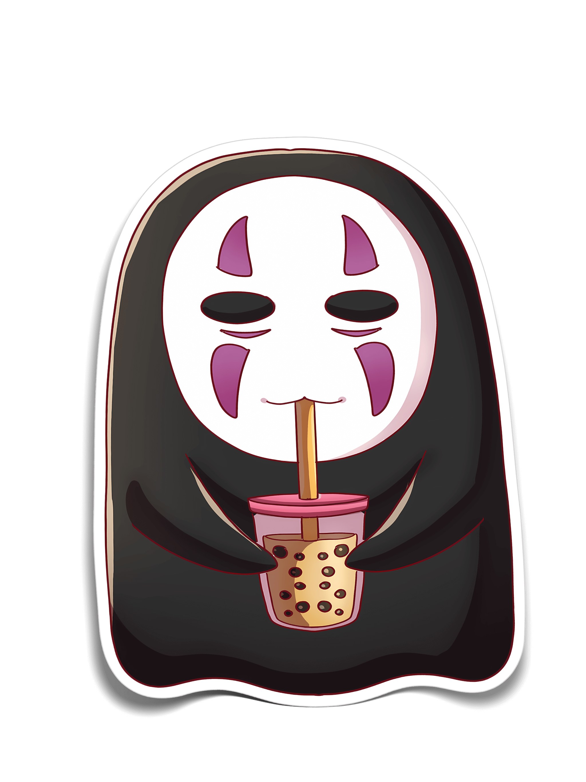 Faceless Drinking Boba Sticker (#1598) - Artistic Flavorz
