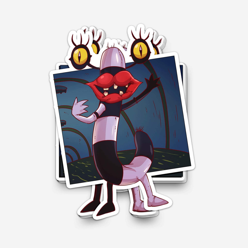 Striped Stick Monster Sticker (#789) - Artistic Flavorz