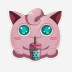 Pink Singer Pocket Monster Drinking Boba Sticker (#1197) - Artistic Flavorz