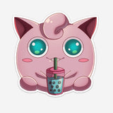 Pink Singer Pocket Monster Drinking Boba Sticker (#1197) - Artistic Flavorz