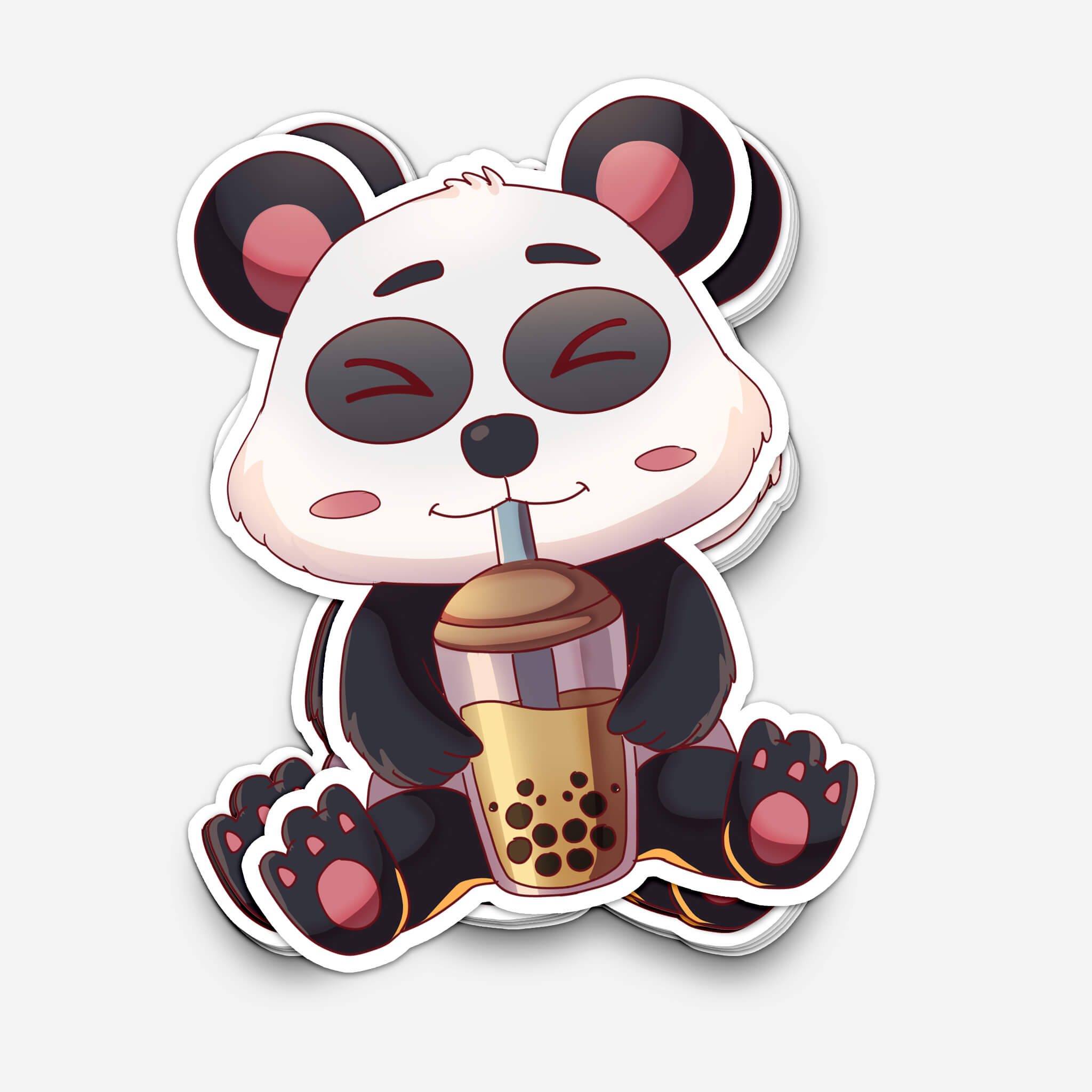 Panda Drinking Boba Sticker (#1190) - Artistic Flavorz