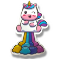 Pegatina de unicornio haciendo un arcoíris (#1625)
