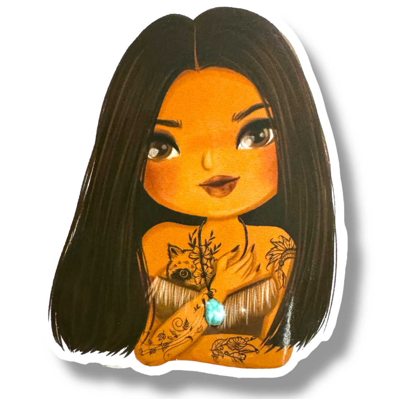 Pegatina de la Princesa de los Colores del Viento con Tatuajes (#582)