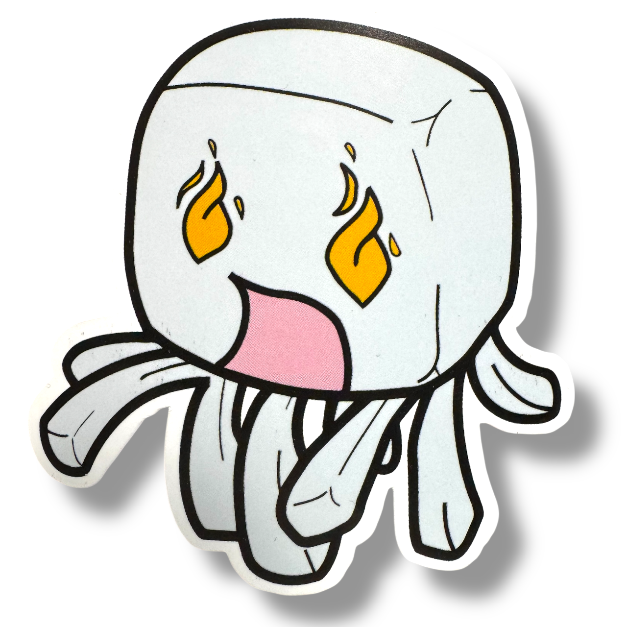 Pixel White Octopus Sticker (#683)