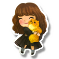 Girl Best Friend with Cat Sticker (#679)