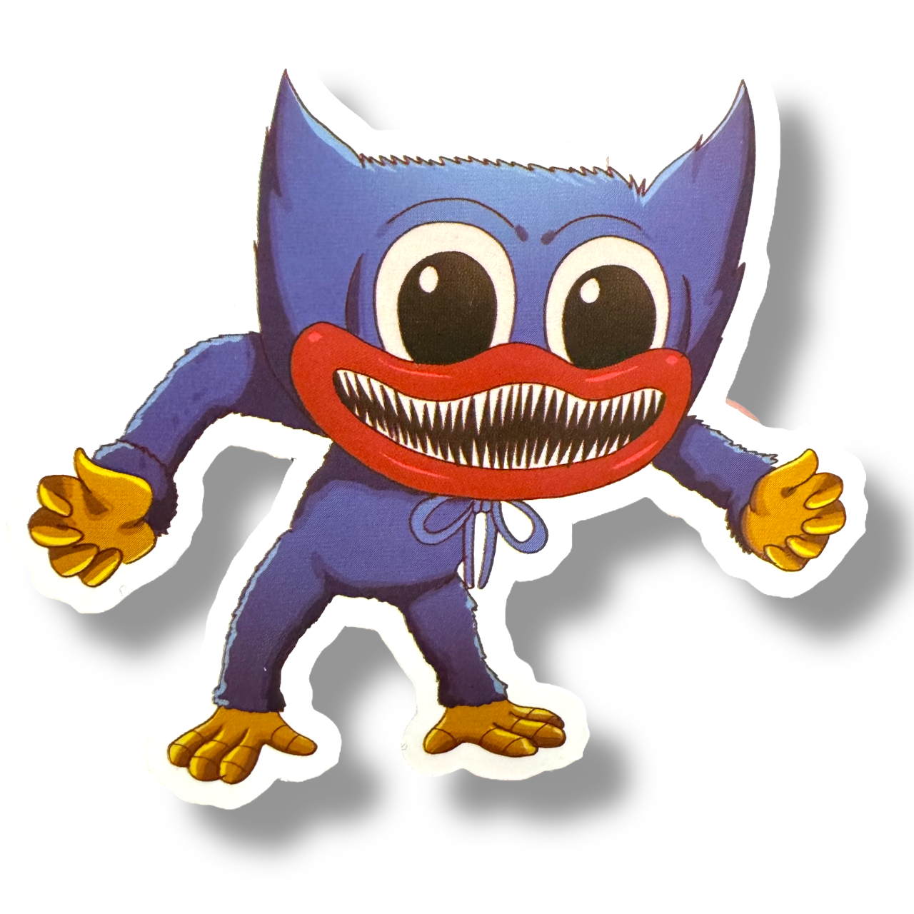 Gruseliger blauer Plüschaufkleber (#942)