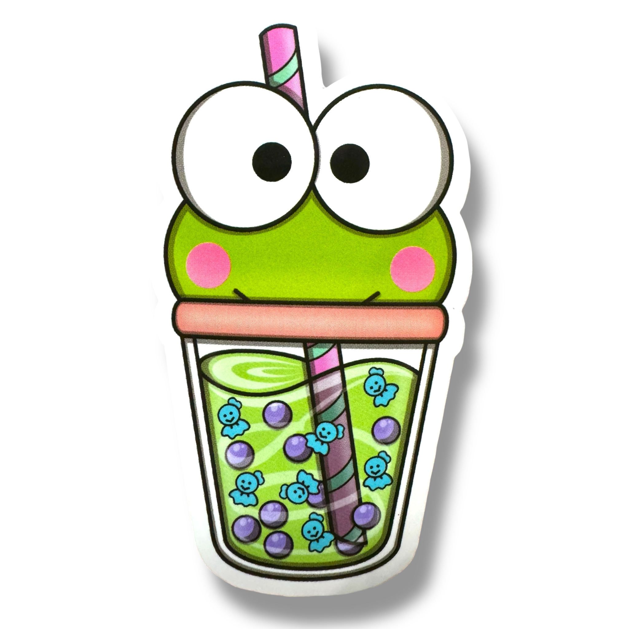 Cute Frog Boba Sticker (#151)