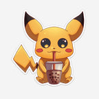 Lightning Pocket Monster Drinking Boba Sticker (#1199) - Artistic Flavorz