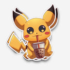 Lightning Pocket Monster Drinking Boba Sticker (#1199) - Artistic Flavorz