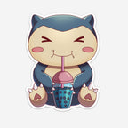 Lazy Pocket Monster Drinking Boba Sticker (#1200) - Artistic Flavorz