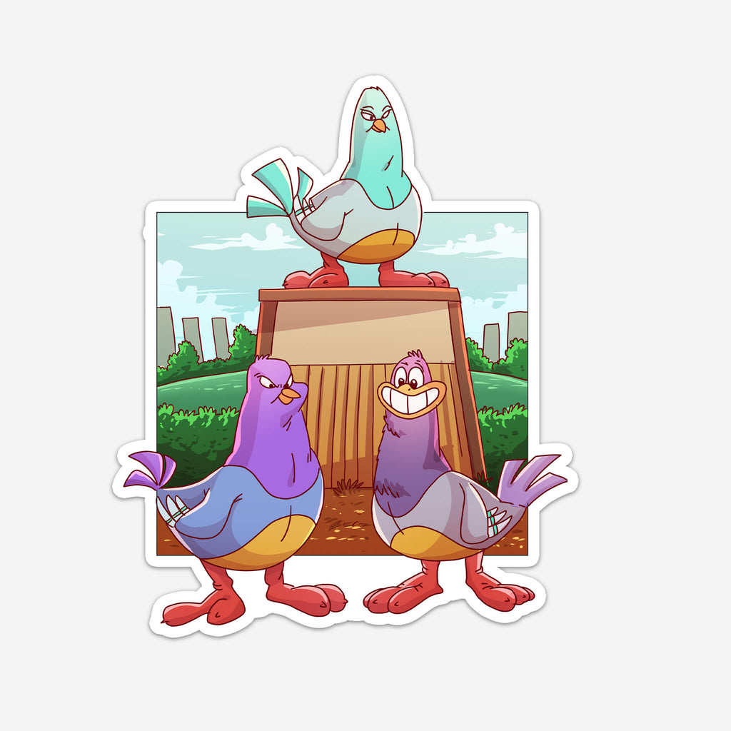 Kooky Pigeons Sticker (#875) - Artistic Flavorz
