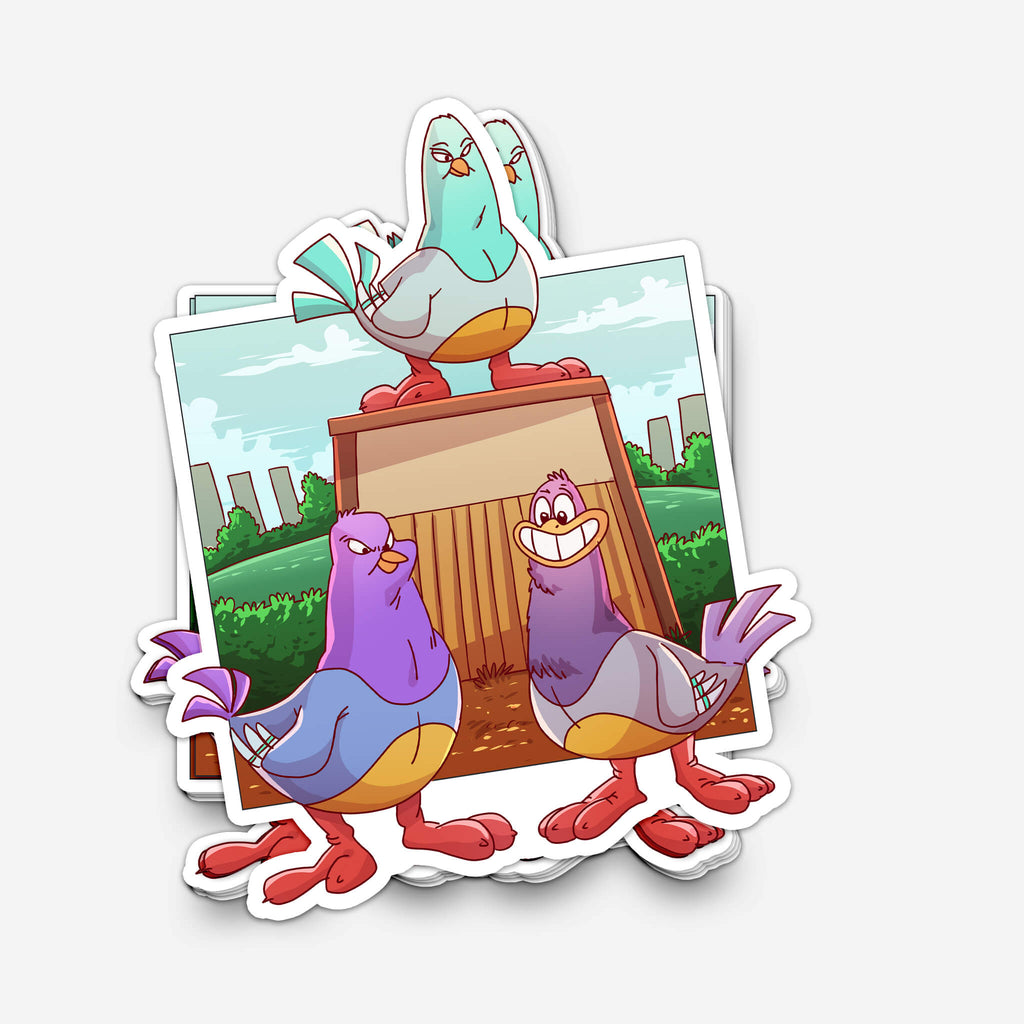Kooky Pigeons Sticker (#875) - Artistic Flavorz