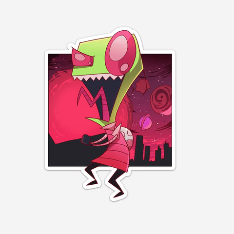 Alien Invaders Sticker (#819) - Artistic Flavorz