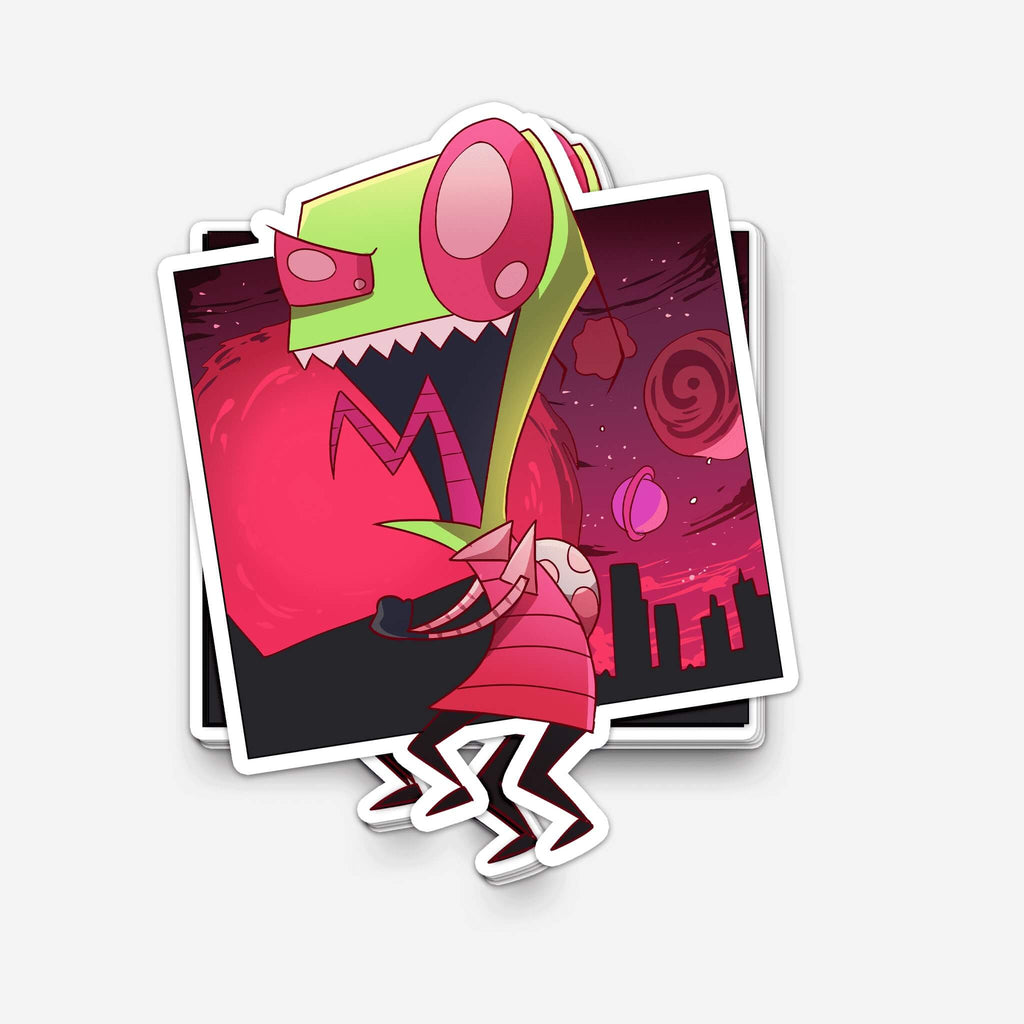Alien Invaders Sticker (#819) - Artistic Flavorz