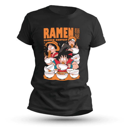 Anime Ramen T-Shirt – Shonen Heroes Noodle Showdown | Anime