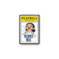 Broadway enamel lapel pin by Artistic Flavorz featuring a joyful chibi character in a white dress with playful blue background, inspired by the spirit of a dancing queen. UV‑printed hard enamel, perfect for theater fans and collectors.