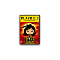 Broadway enamel lapel pin by Artistic Flavorz featuring a chibi girl with closed eyes against a vivid sunset backdrop and helicopter silhouette. UV‑printed hard enamel, perfect for theater fans, Miss Saigon–inspired collectors, and Broadway enthusiasts.