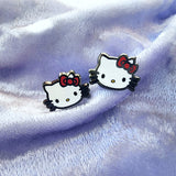 Red Kitty Stud Earrings - Artistic Flavorz