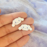 White Puppy Stud Earrings - Artistic Flavorz