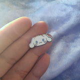 White Puppy Mini Enamel Pin - Artistic Flavorz