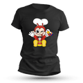 Black t-shirt featuring a cute, happy bee mascot character winking and holding a small Philippine flag. The character is wearing a white chef hat, a red coat, and yellow pants.