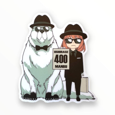 Spy Girl and Dog Hats Sticker (#1052) - Artistic Flavorz