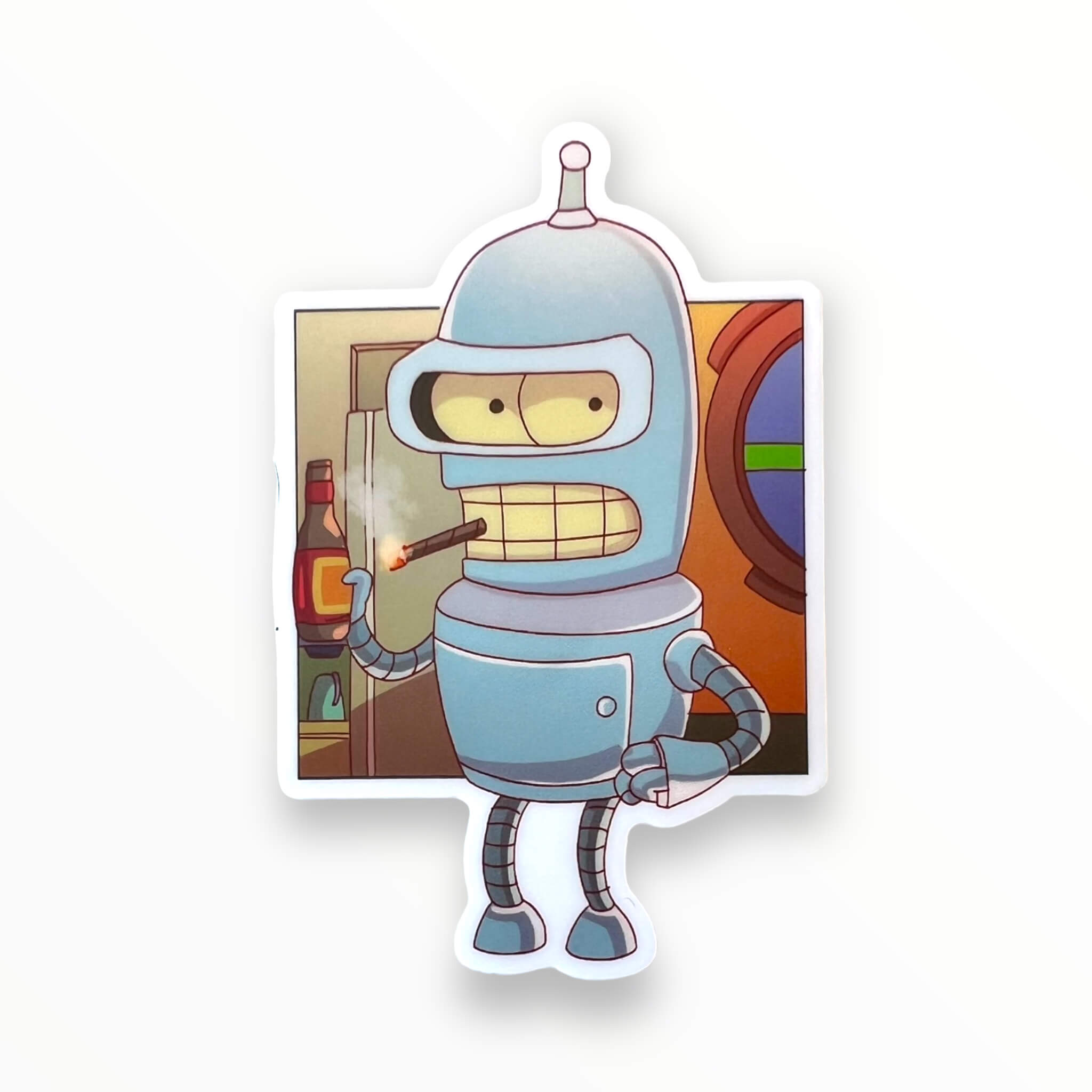 The Future Drunk Robot Sticker (#885) - Artistic Flavorz