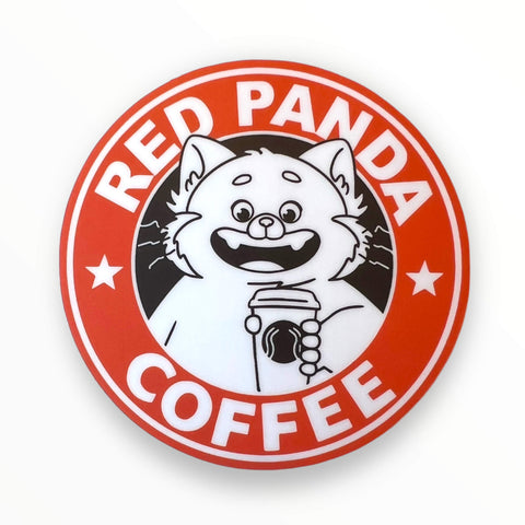 Red Panda Coffee Sticker (#1058) - Artistic Flavorz