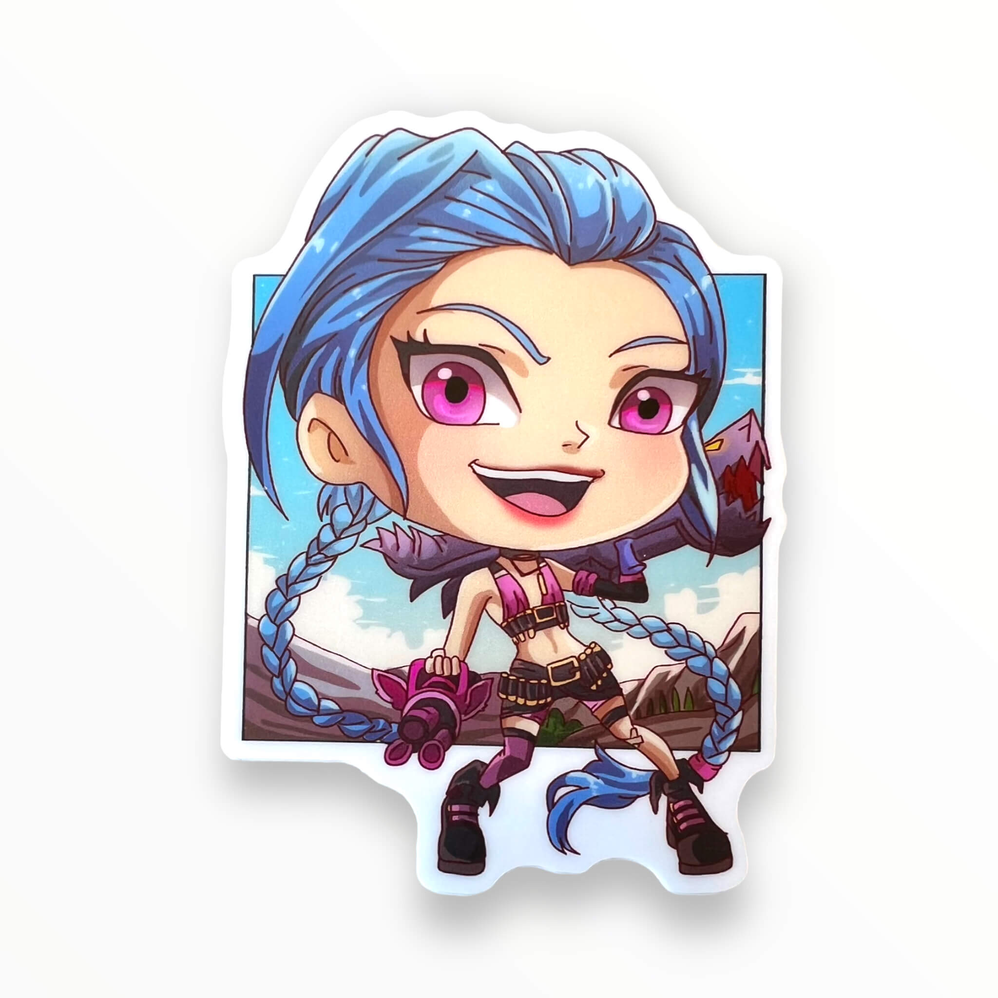Teal Hair Anime Gamer Girl Sticker (#903) - Artistic Flavorz